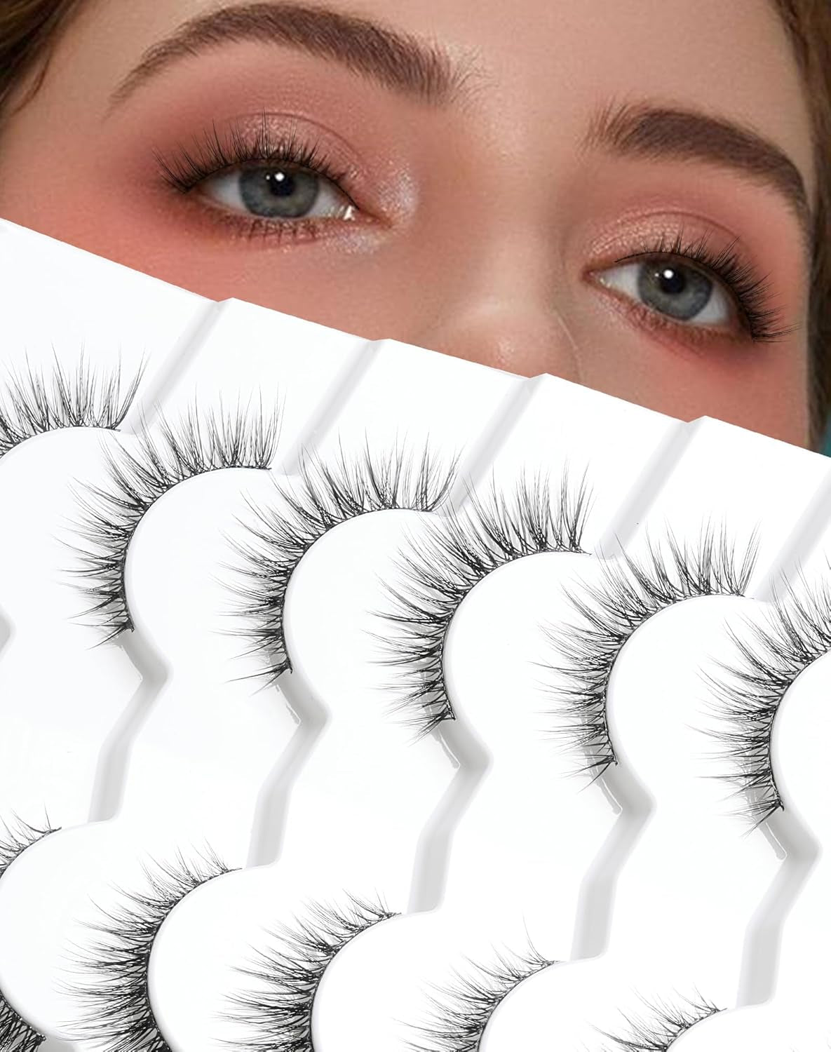 Natural Lashes Natural Eyelashes Short Eyelashes Natural Look False Eyelashes Wispy Eye Lashes 10Mm Small Lashes Fake Lashes K50