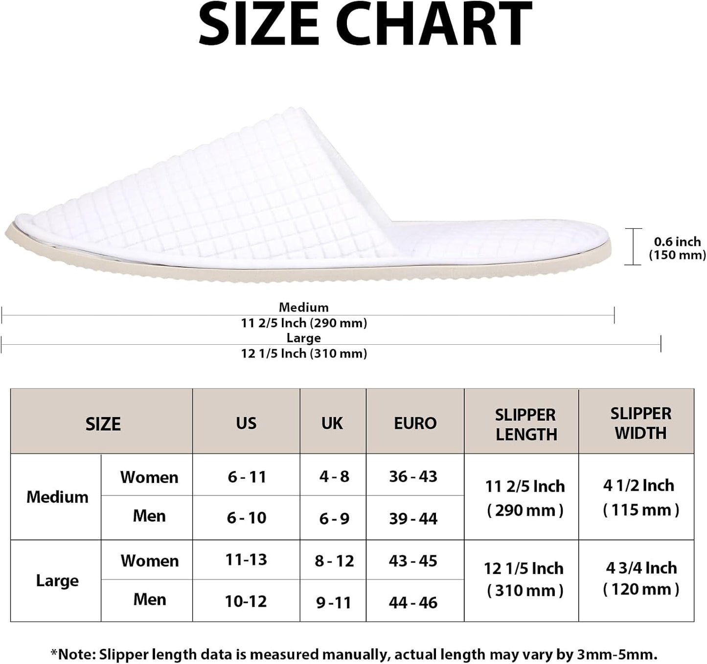 10 Pairs Spa Slippers for Women and Men, Universal Bulk Disposable Hotel Slippers, Non-Slip Washable Breathable Soft Comfortable House Slippers for Guest Wedding Party Travel