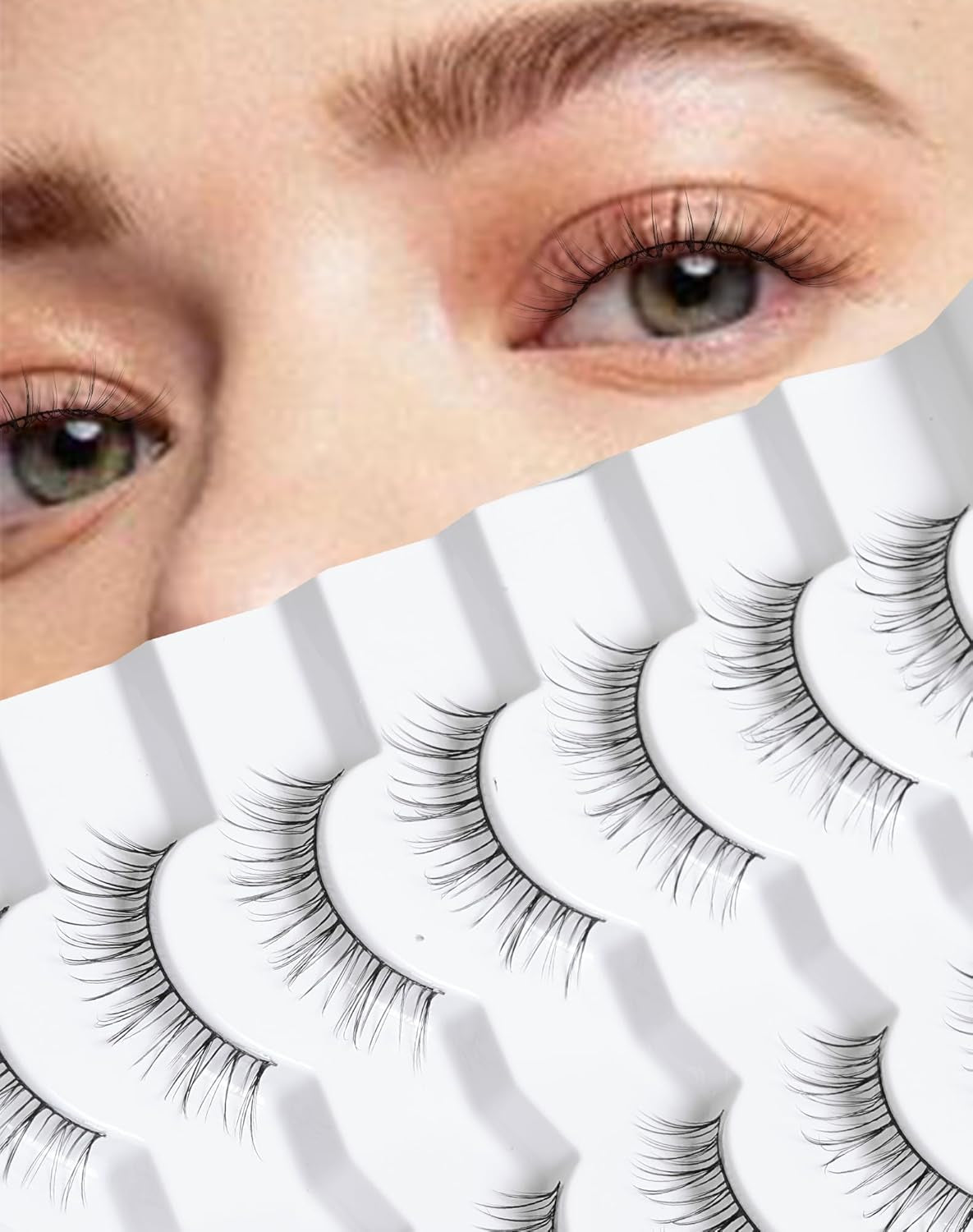 Natural Lashes Natural Eyelashes Short Eyelashes Natural Look False Eyelashes Wispy Eye Lashes 10Mm Small Lashes Fake Lashes K50