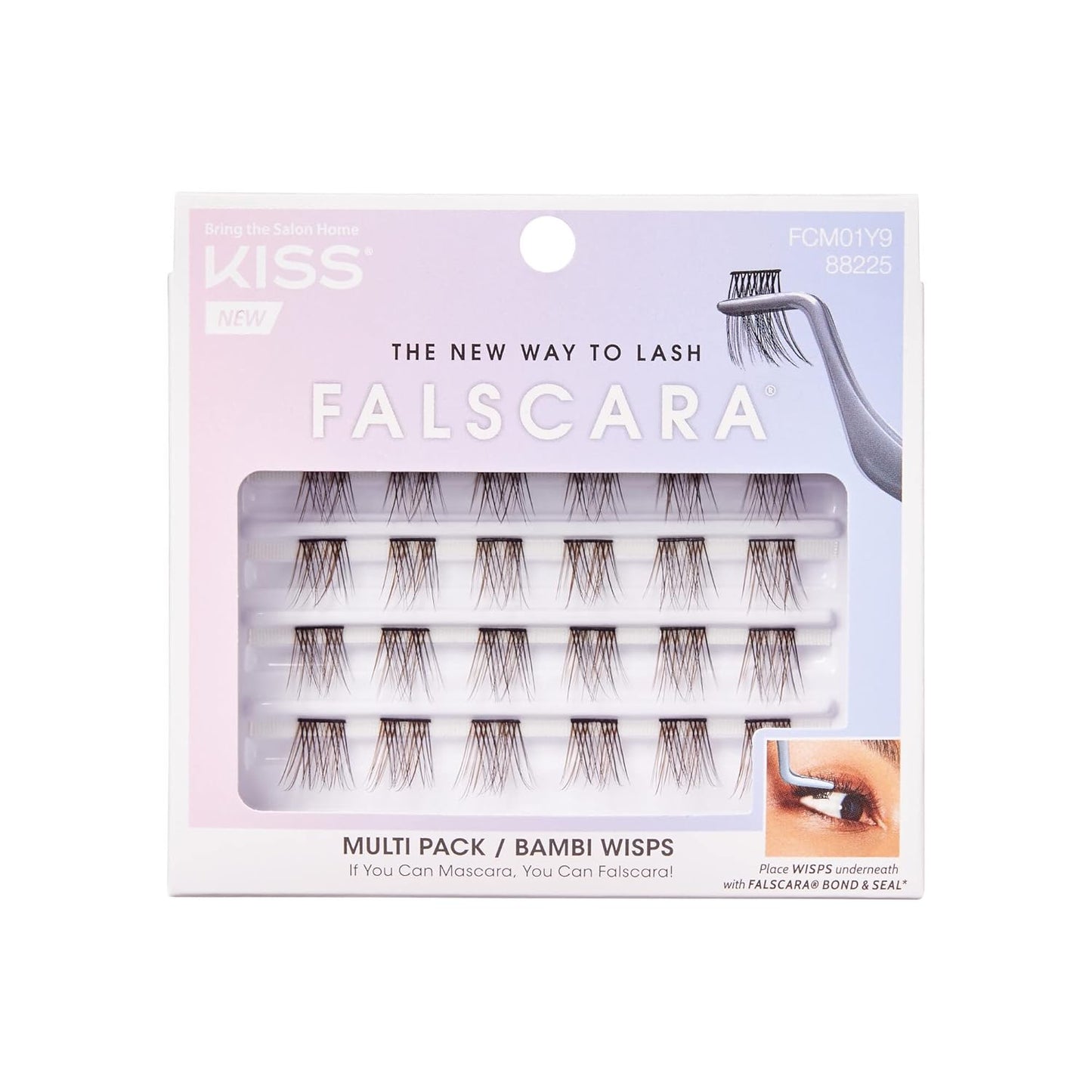 KISS  DIY Eyelash Extension Lengthening Wisps - Featherlight Synthetic Reusable Artificial Eyelashes Multipack of 24 Mini Lash Clusters for That Authentic Eyelash Extension Look