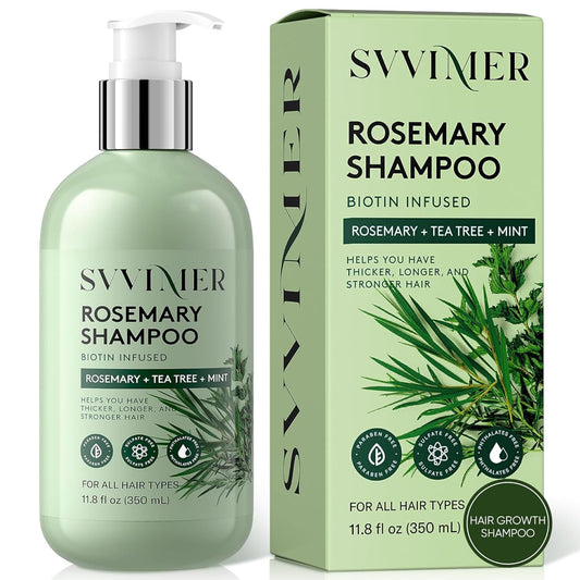 Rosemary Hair Growth Shampoo - Thickening Shampoo with Biotin Tea Tree Oil for Hair Loss and Thinning Hair - Sulfate Free for Women and Men 11.8 Fl Oz (Pack of 1)