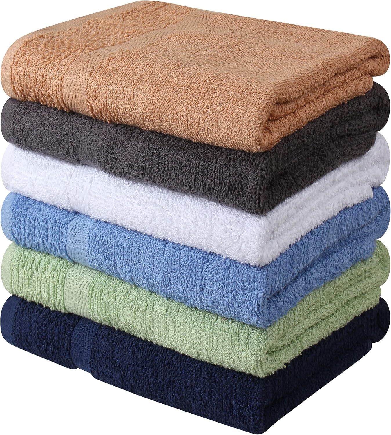 Towel and Linen Mart 100% Cotton - 24 Pack Wash Cloth Set - Flannel Face Cloths, Highly Absorbent and Soft Feel Fingertip Towels (Multi, Pack of 24)