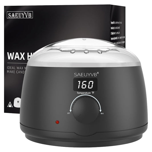 Professional Digital Wax Warmer with Lid and 16Oz Pot for Hair Removal (Black)