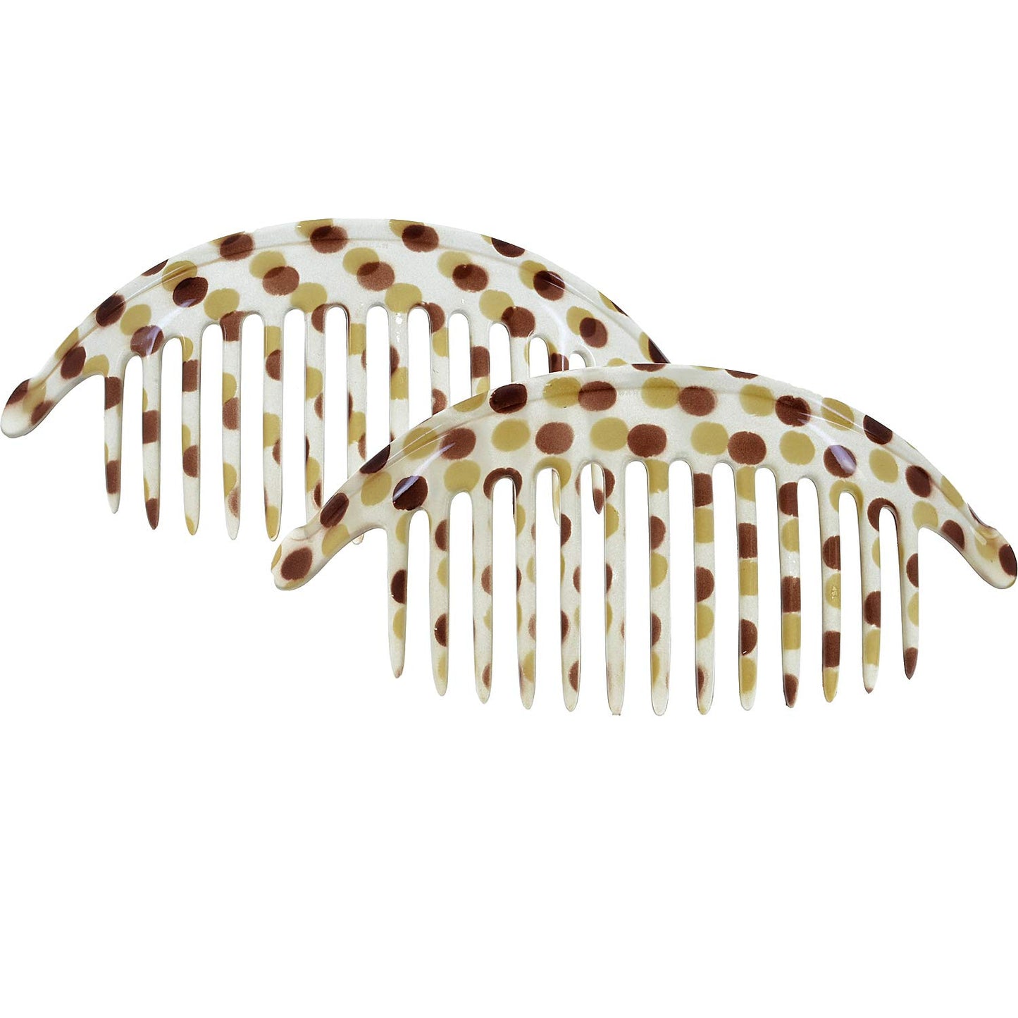 Paris CP2430/2 French Hair Side Combs Tortoise Shell Interlocking Combs French Twist Hair Combs, Strong Hold Hair Clips for Women Bun Chignon Up-Do Styling Girls Hair Accessories Made in France