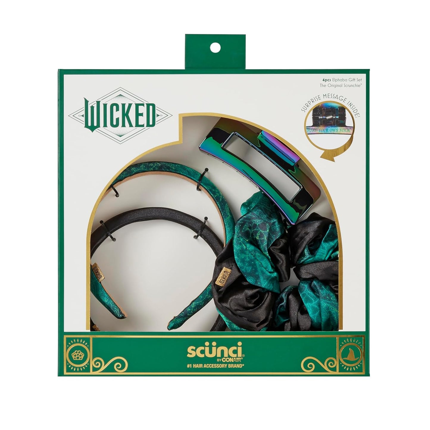 Wicked Glinda Gift Box - Hair Accessories for Girls - Gifts for Her - Hair Accessories - Scunci 4PK