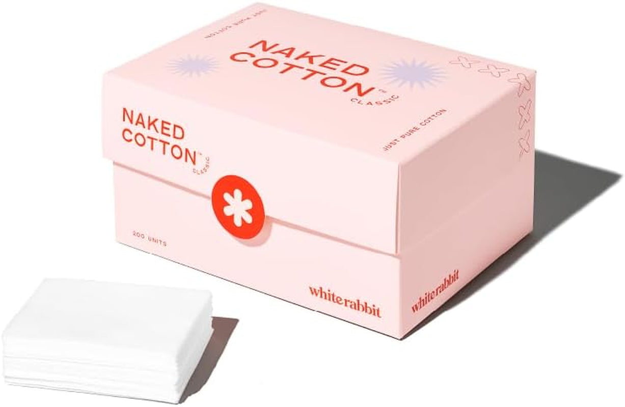 - Naked Cotton Classic - Premium Facial Cotton Pads - for Makeup Remover, Toner, Mask - 100% Cotton, Unbleached, Lint-Free - Extra Soft & Durable - Natural & Cruelty-Free - 200 Count