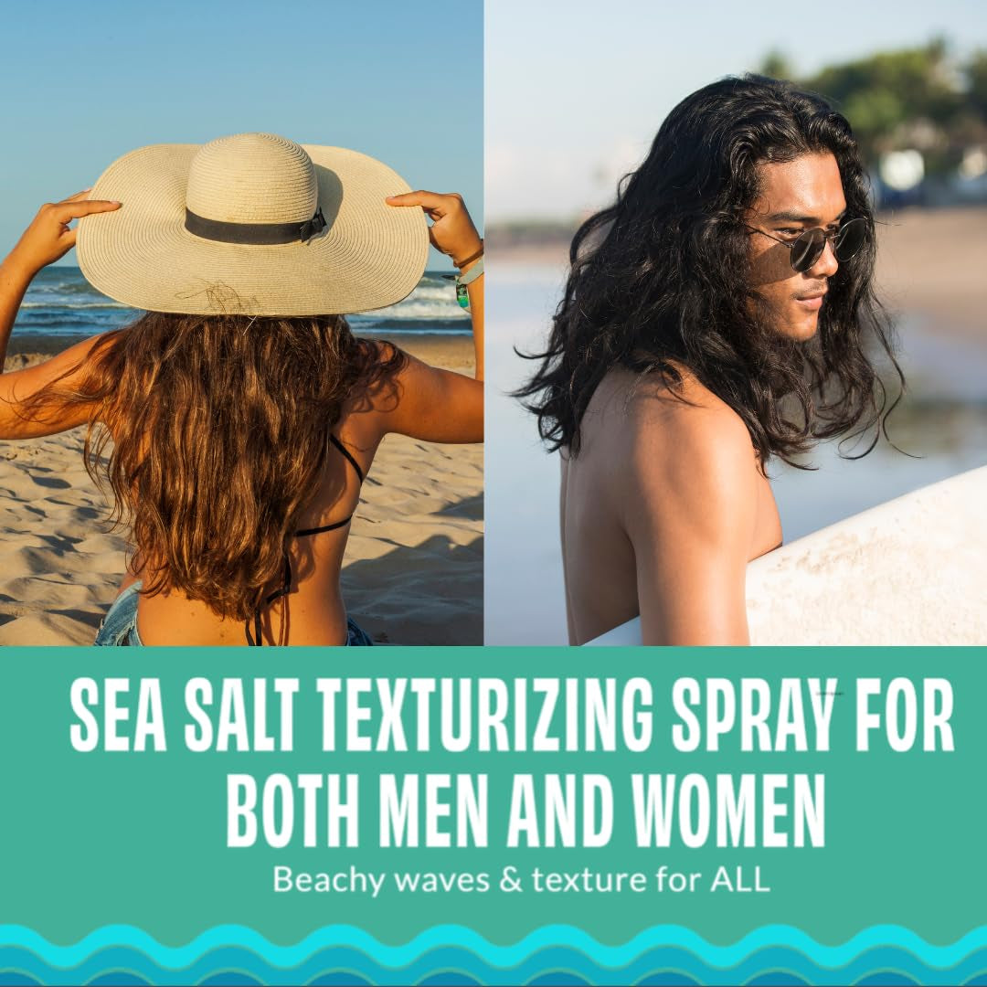 Sea Salt Spray for Hair - with Biotin - Texture, Texturizing, Volumizing, Thickening - for Men & Women - 8 Fl Oz