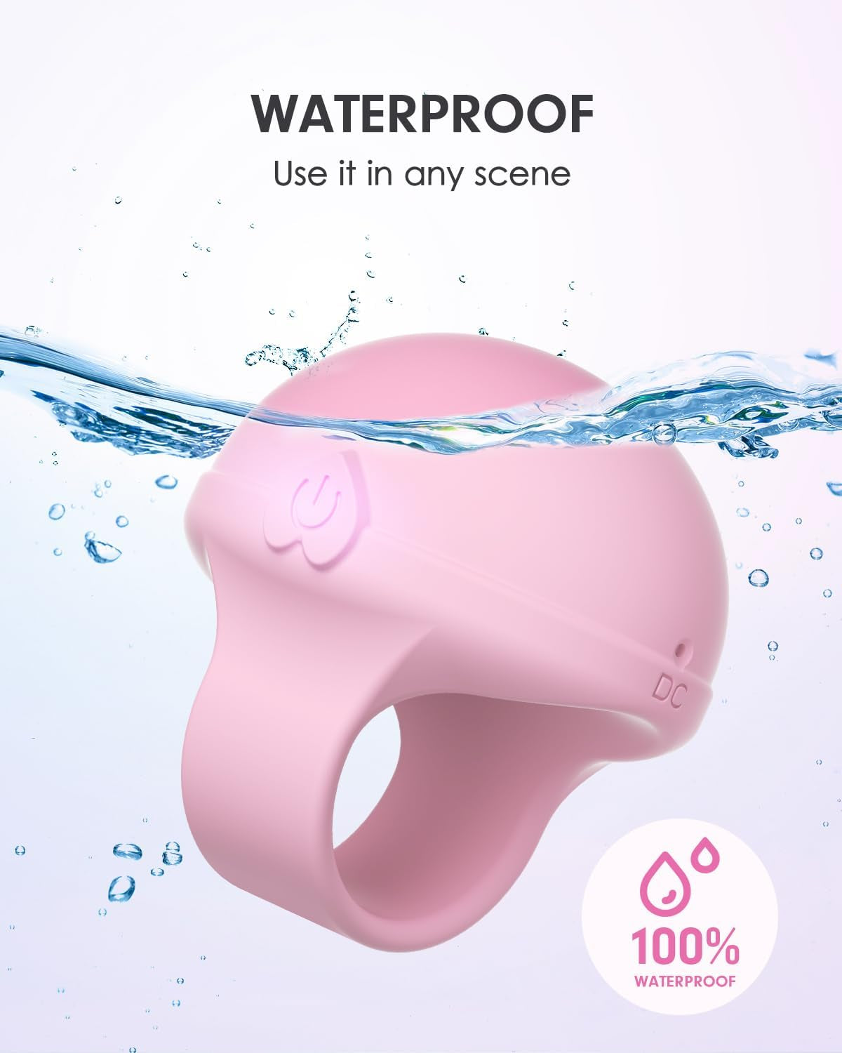 Portable Facial Massager, Waterproof Rechargeable Powerful Multifunctional Eye, Finger and Body Mini Massager (Light Pink)