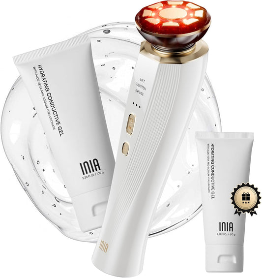 Microcurrent Facial Device Beauty Device with 1 Pcs 2.11 and 3.38 Fl Oz Conductive Gel