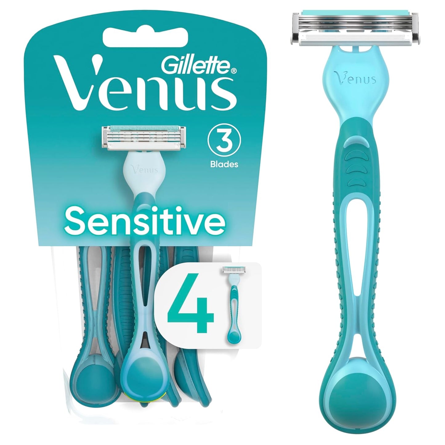 Simply 3 Sensitive Women'S Disposable Razors, Pack of 1 with 4 Razors