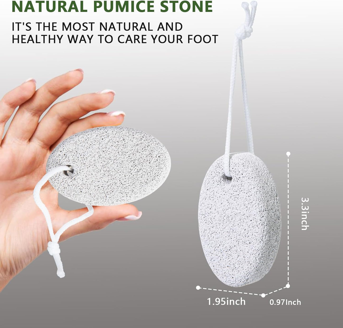 Natural Foot Pumice Stone for Feet,  2-Pack Lava Pedicure Tools Hard Skin Callus Remover for Feet and Hands - White&Red