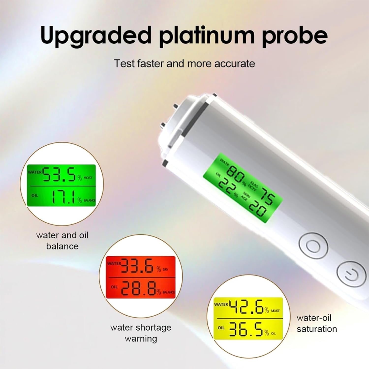 Hydration Monitor,Corneometer Skin Hydration Meter,Skin Analyzer Machine Professional,Multifunctional Hydration Test and Tracking Device for Skincare with Lcd,Skin Hydration Tester