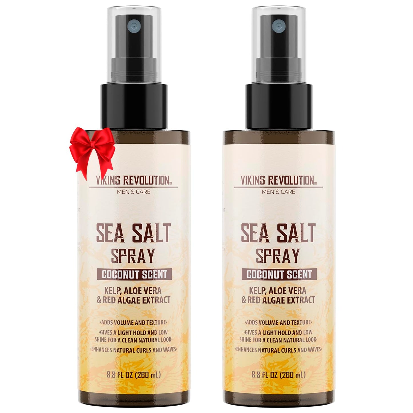 Coconut Sea Salt Spray for Hair Men - Hair Texturizing Spray with Kelp, Aloe Vera & Red Algae Extract - Surf Spray to Add Volume and Texture - Sea Salt Spray for Men Beach Hair Spray