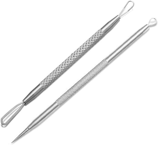 Blackhead Remover, 2 PCS Pimple Popper ，Stainless Steel Pimple Extractor Blackhead Removal Tool Risk Free Treatment for Blemish,Whitehead Popping