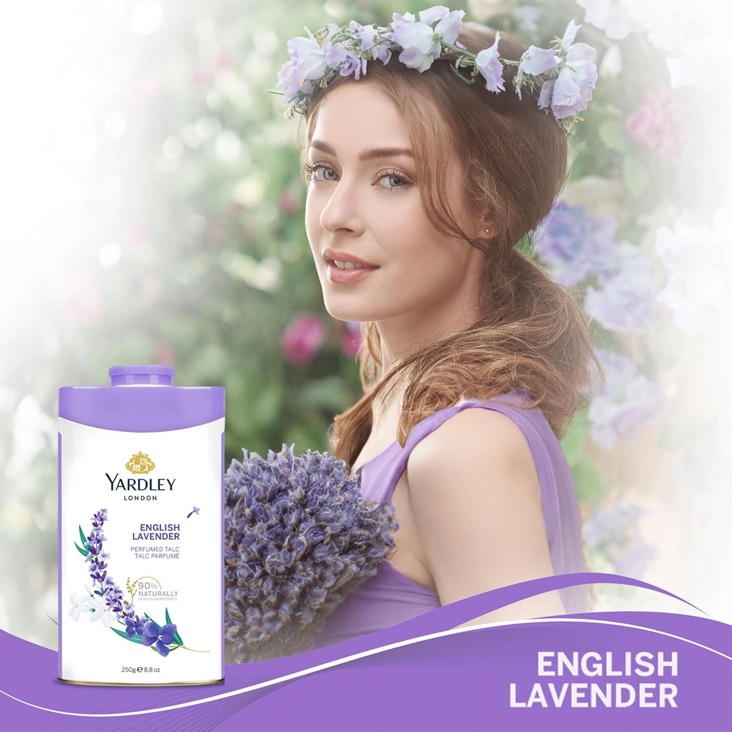 London English Lavender Perfumed Deodorizing Talc Talcum Powder 100Gm, 3.5 Ounce