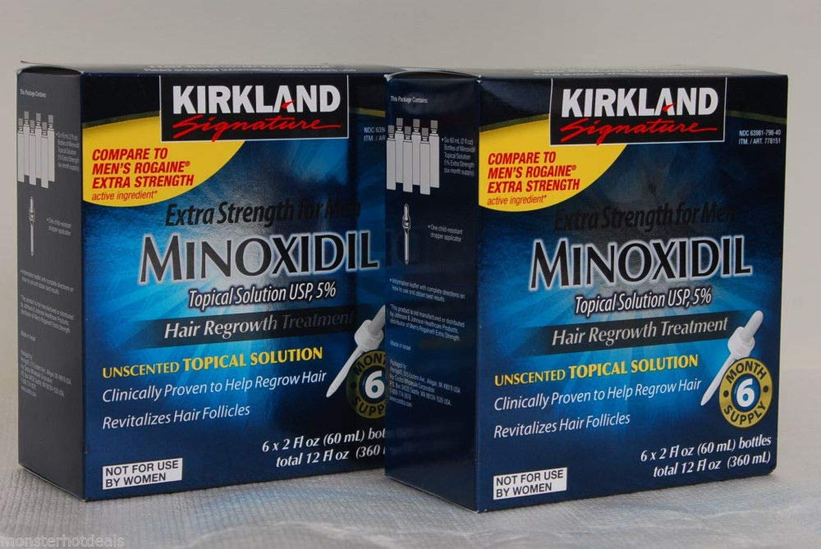 6 Months  Minoxidil 5% Extra Strength Hair Loss Regrowth Treatment Men, 12 Fl Oz (Pack of 6)