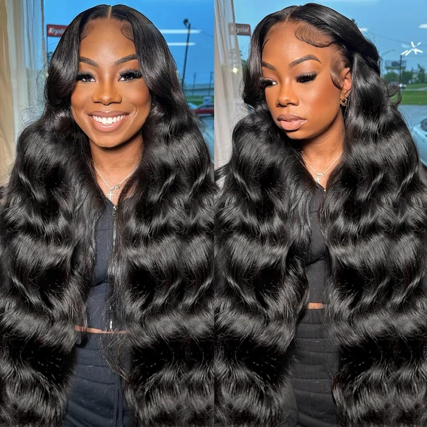 30 Inch Lace Front Wig Human Hair Pre Plucked 13X6 Body Wave HD Lace Front Wigs Human Hair for Women 180% Density Glueless Brazilian Virgin Human Hair Wig with Baby Hair Natural Black