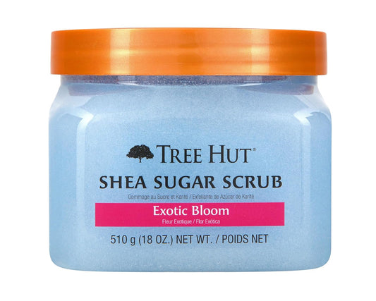 Exotic Bloom Shea Sugar Scrub | Exfoliating Body Scrub Removes Dead, Dry Skin for a Soft & Hydrated Feel | Nourishing Essential Body Care | 18 Fl Oz.