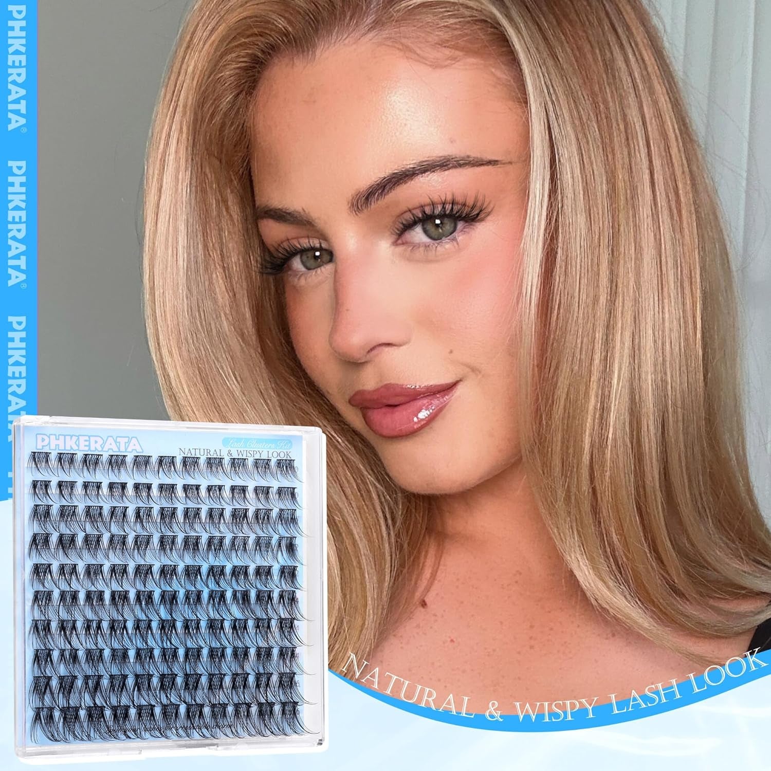 Natural Lash Clusters Wispy Eyelash Clusters 110 Pcs Cluster Eyelash Extensions C Curl Individual Lashes 10-16 Mm Mix Length Natural Look Lashes Clusters with Thin Lash Band