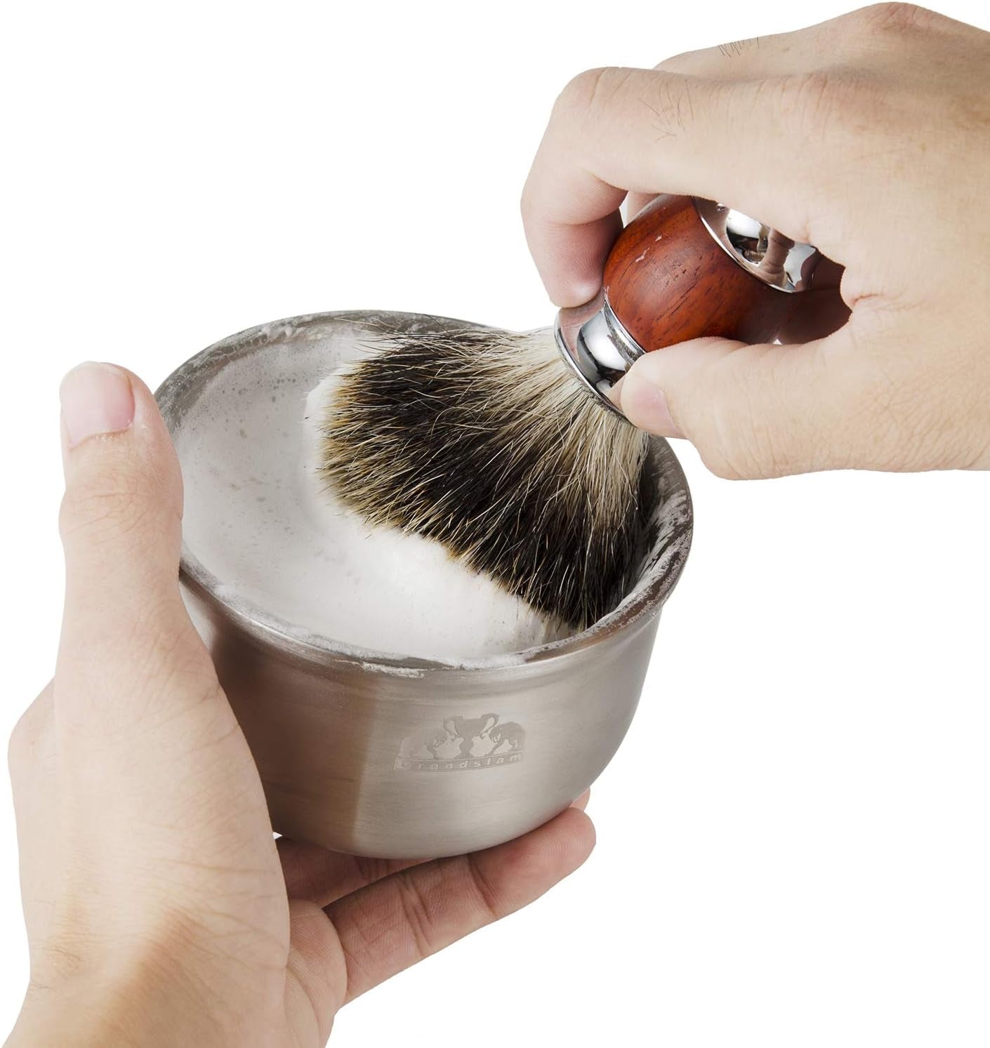 Shaving Soap Bowl, 304 Heavy Duty Stainless Steel Shaving Lather Bowl for Men, Double Layer Heat Preservation, Create Rich Shaving Cream and Keep Your Lather Warm