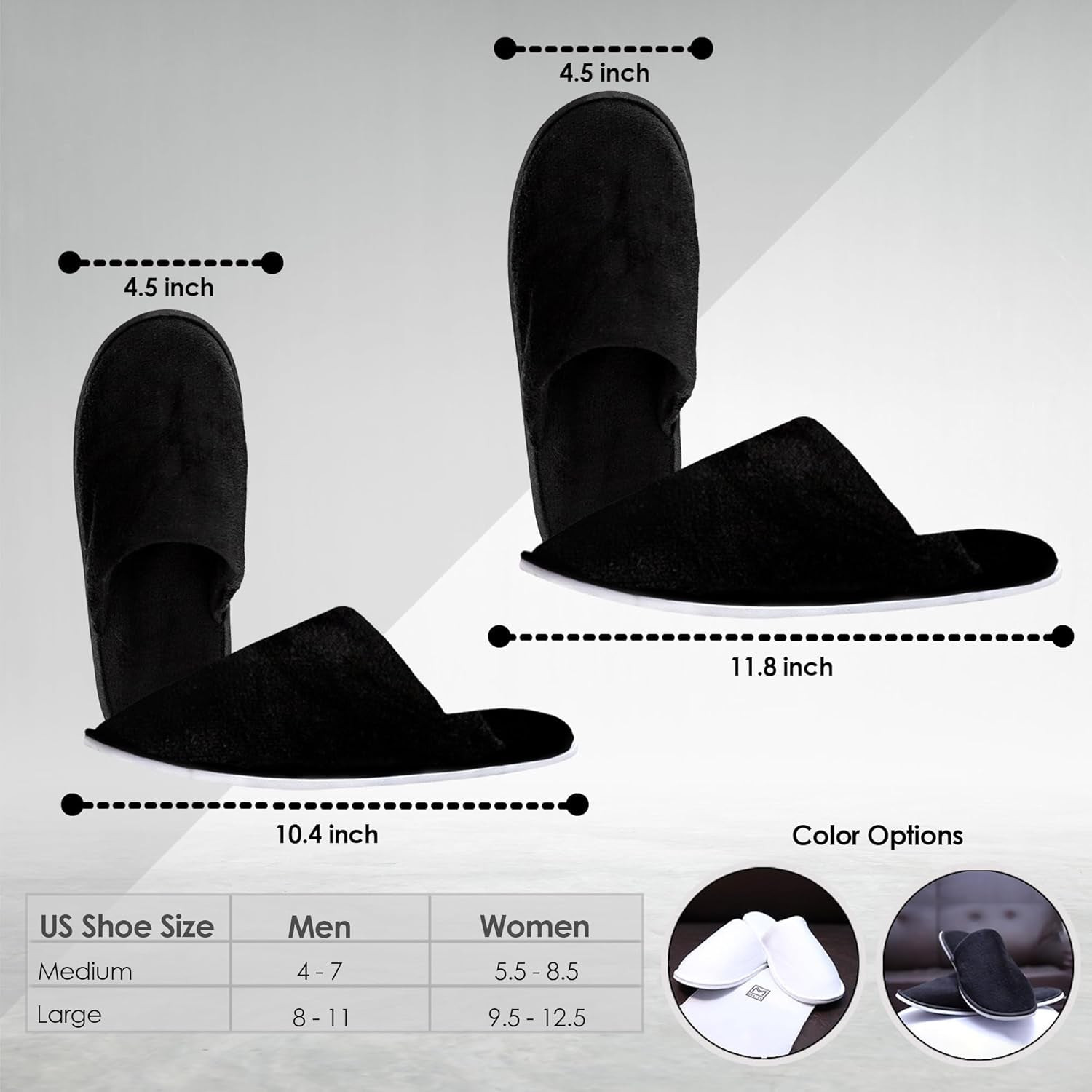 Spa Slippers, 6-12 Pairs Cotton Velvet Closed Toe Disposable Slippers for Guests with Travel Bags, House, Indoor, Bathroom, Bedroom, Hotel, Bride Slippers