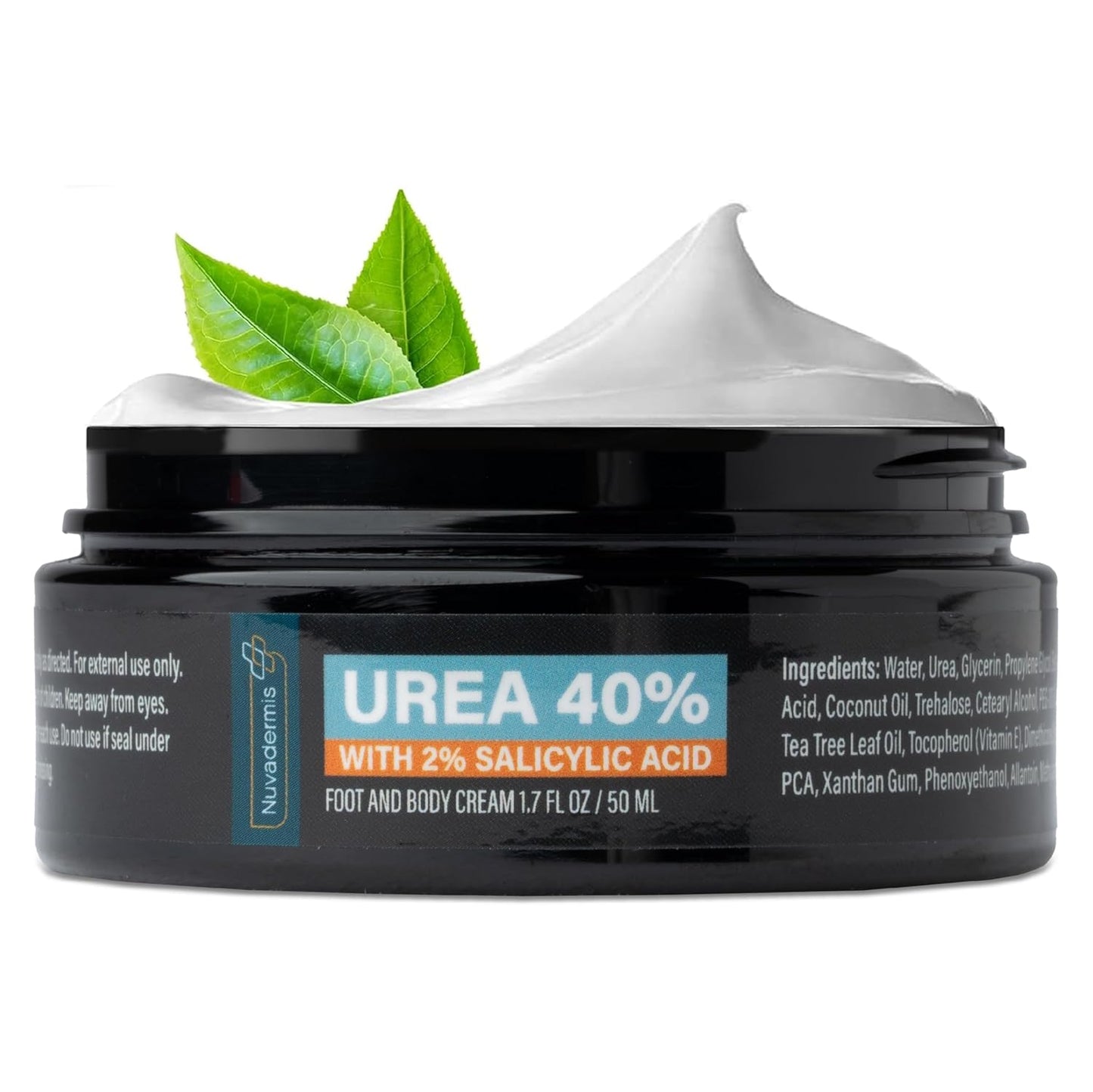 Urea Cream 40 Percent for Feet - 40% Urea Foot Repair Lotion - Maximum Strength for Dry Cracked Heels - 2% Salicylic Acid, Shea Butter, Tea Tree Oil, Vitamin E - 5.29 Oz Jar