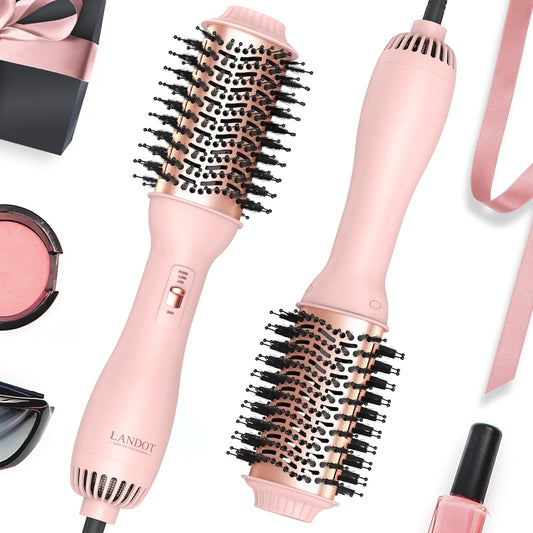 Hair Blow Dryer Brush: One-Step Hot Air Brush with 60Mm Oval Barrel - 4 in 1 Hairdryer Styler and Volumizer for Drying Straightening Curling Volumizing Hair Fight Frizz and Add Volume