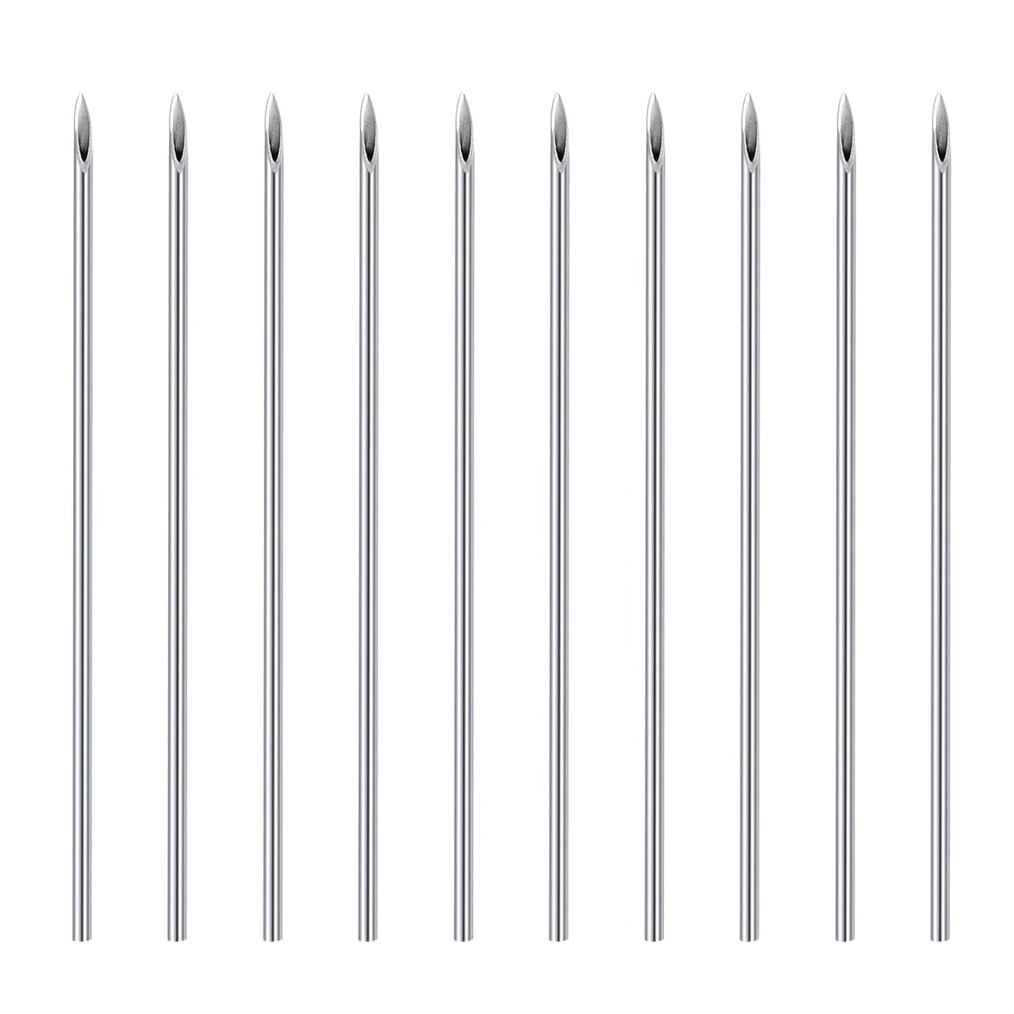 10PCS 18G Piercing Needles, Hollow Needles Stainless Steel Disposable Sterile Piercing Needles for Nose Septum Ear Trague Helix Eyebrow Lip Labret Piercing