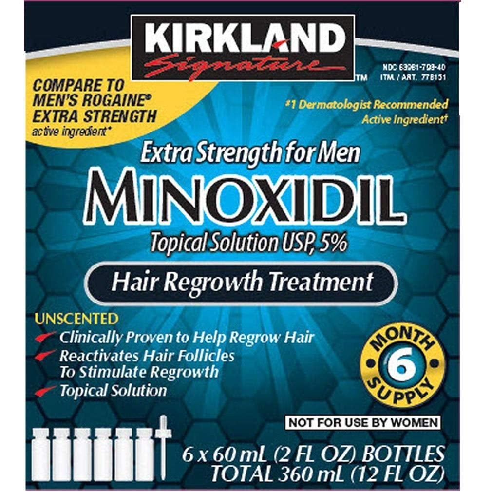 6 Months  Minoxidil 5% Extra Strength Hair Loss Regrowth Treatment Men, 12 Fl Oz (Pack of 6)