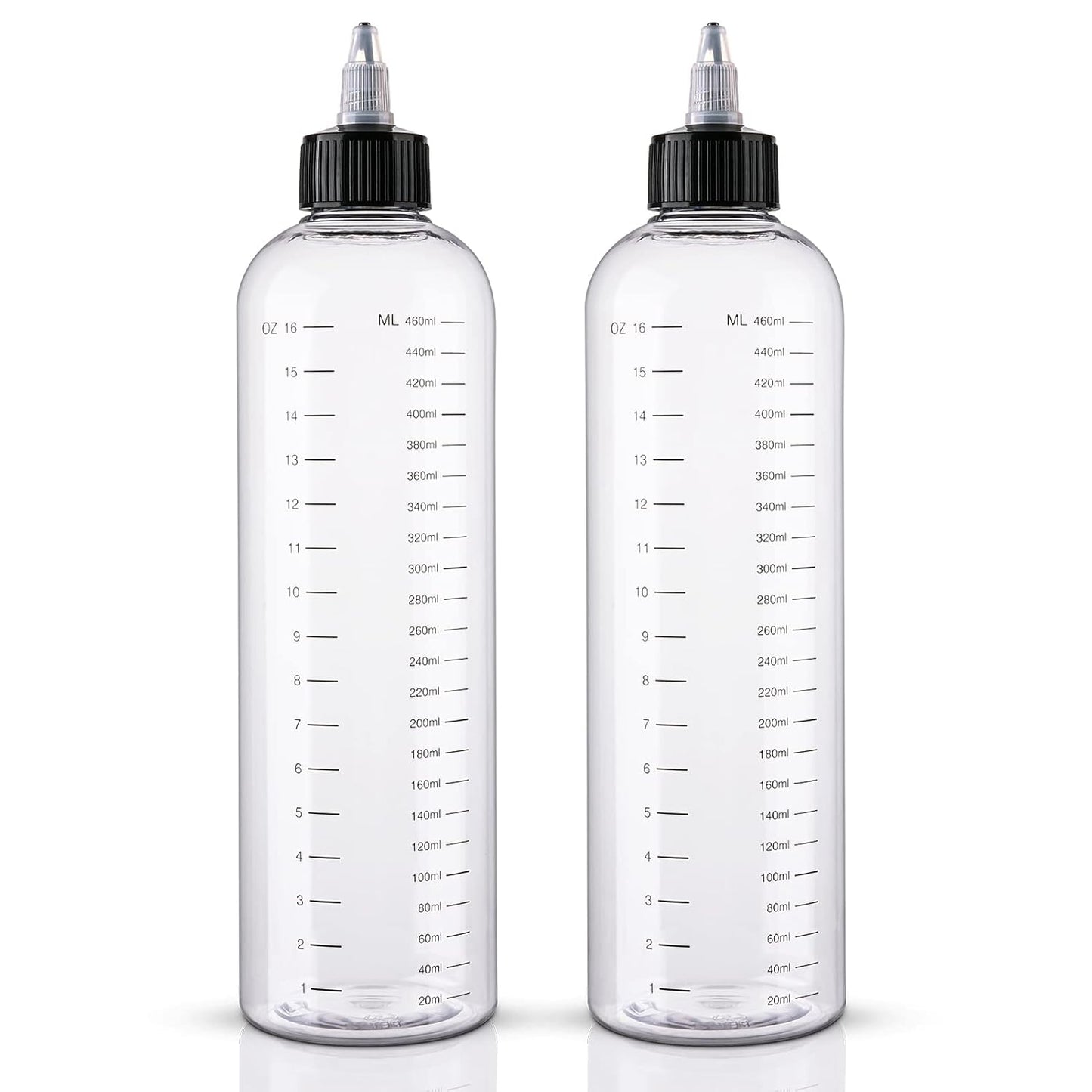 Applicator Bottle for Hair 8.5Oz 2 Pack Hair Squeeze Bottles with Graduated Scale Hair Dye Applicator Bottle Twist-On Top Tip Cap Empty Plastic Hair Color Oil Bottle