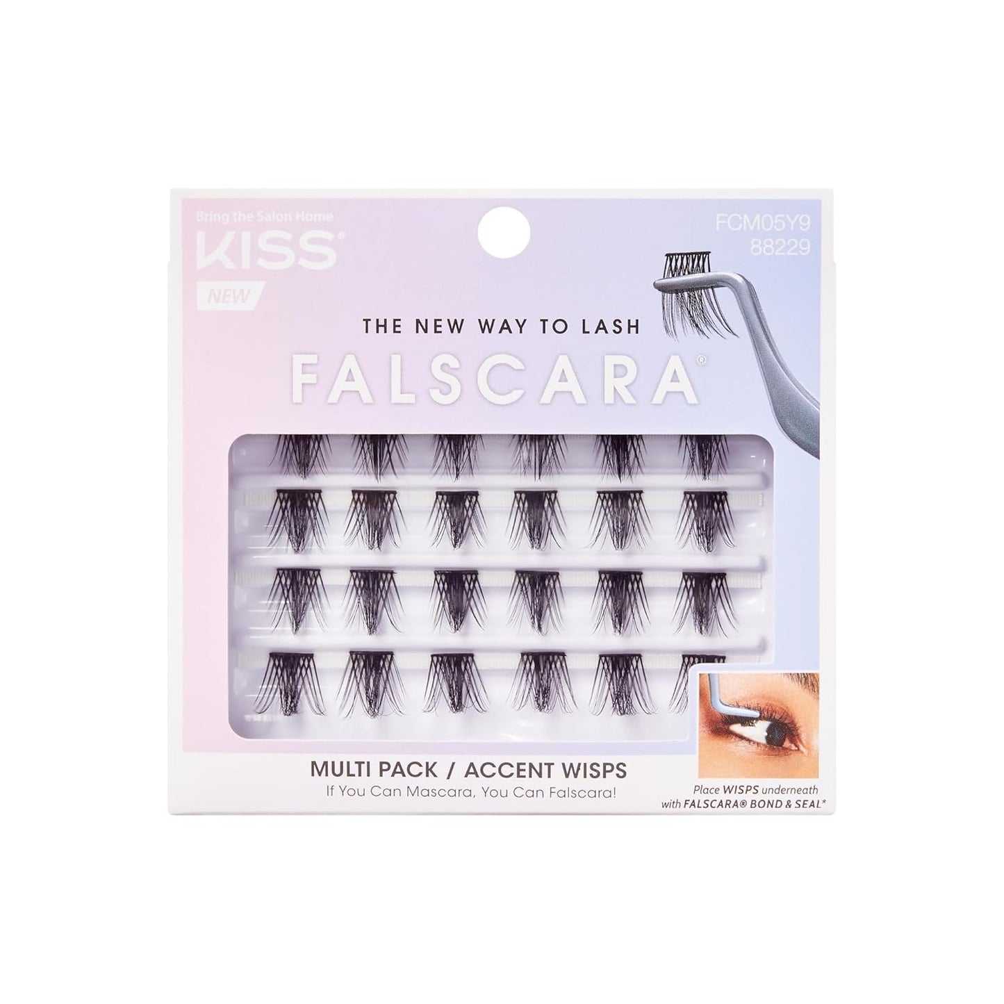 KISS  DIY Eyelash Extension Lengthening Wisps - Featherlight Synthetic Reusable Artificial Eyelashes Multipack of 24 Mini Lash Clusters for That Authentic Eyelash Extension Look