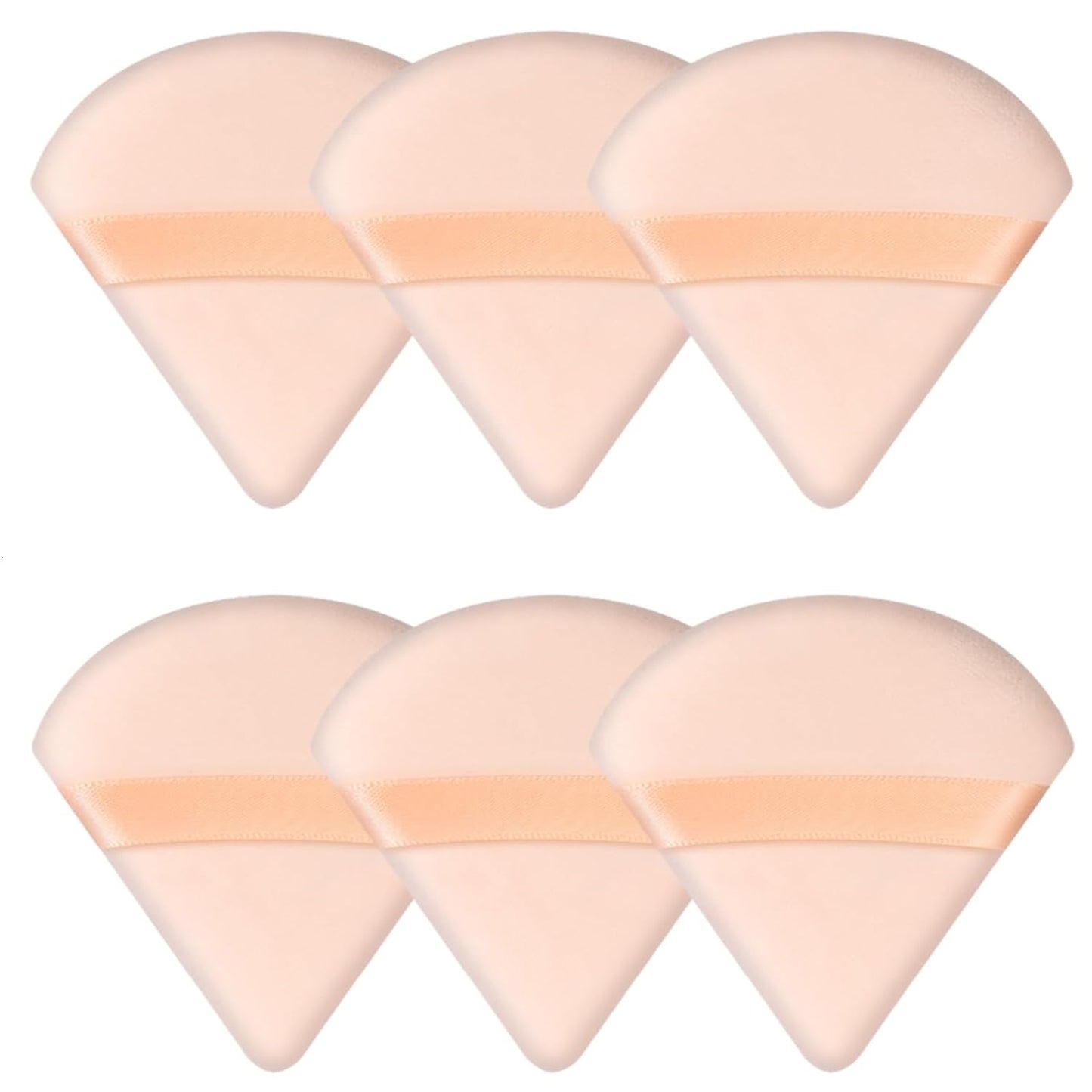 6 Pcs Powder Puff Face Soft Triangle Makeup Puff Velour Makeup Sponge Beauty Blender for Loose Powder Stocking Stuffers for Women (Black)