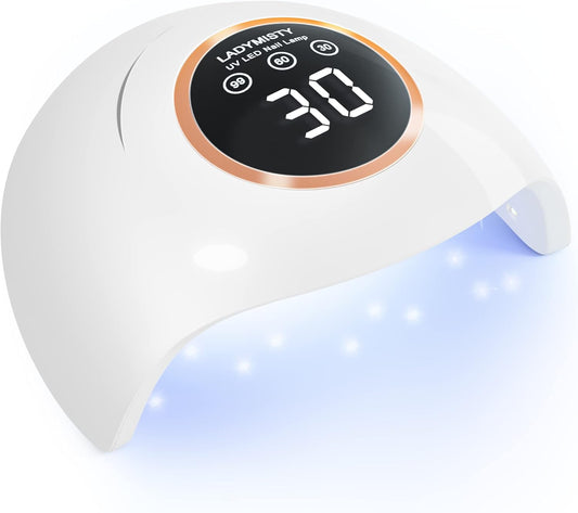 72W UV LED Nail Lamp Light Dryer for Nails Gel Polish with 18 Beads 3 Timer Setting & LCD Touch Display Screen, Auto Sensor, Professional Nails, White………