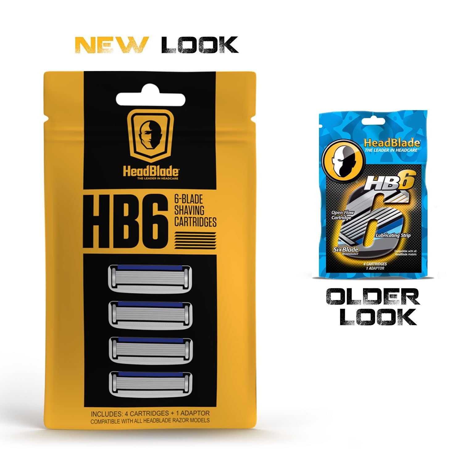 HB6 Refill Blades - 6 Stainless Steel Blades for No Tugging or Pulling, Shave Less, Works for Face, Body, and Scalp