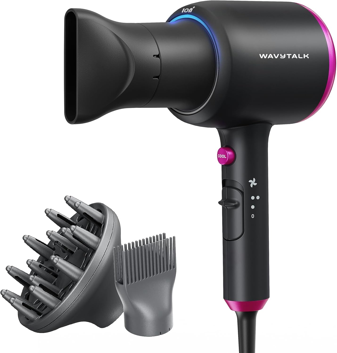 Professional Hair Dryer with Diffuser 1875W Power Dryer, Blow Dryer Ionic Hair Dryer for Women with Constant Temperature, Fast Drying &Low Noise, Millennial Pink