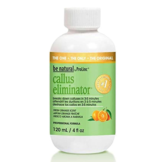 Be Natural Callus Eliminator Orange, Professional Callus Remover with Refreshing Orange Scent, Instantly Softens Hard Skin, 4 Fl Oz, 1-Pack