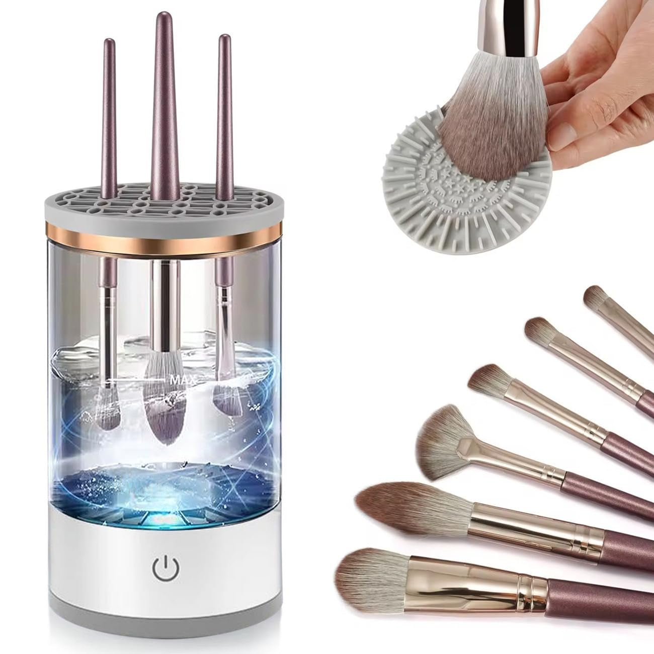 Electric Makeup Brush Cleaner,Upgrade Automatic Makeup Brush Cleaner,Makeup Brush Cleaner Machine Fit for Makeup Brushes,Portable Compact Design for Travel Home Use