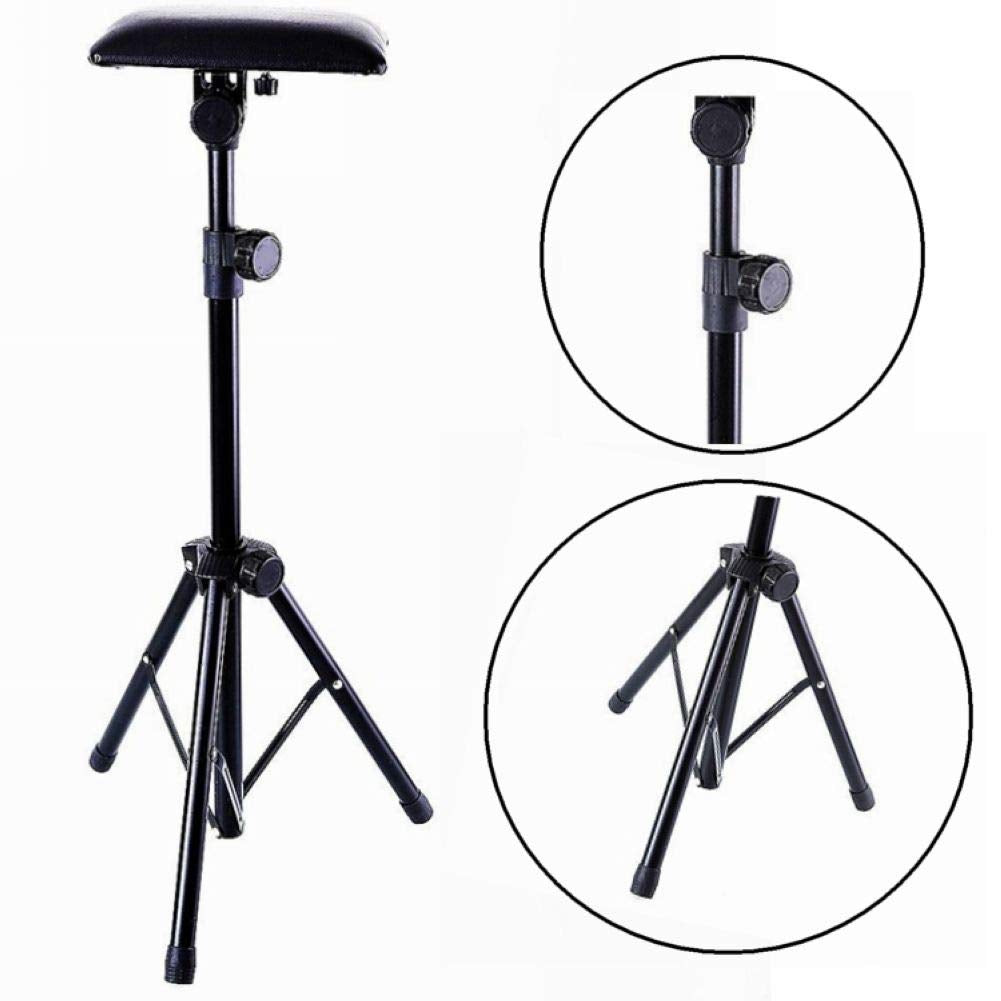 Tattoo Armrest Stand,Foldable Sponge Pad Tattoo Arm Leg Rest Stand Tripod with Adjustable Height for Tattoo Supplies Arm Bar Pad PVC Leather Chair Stand