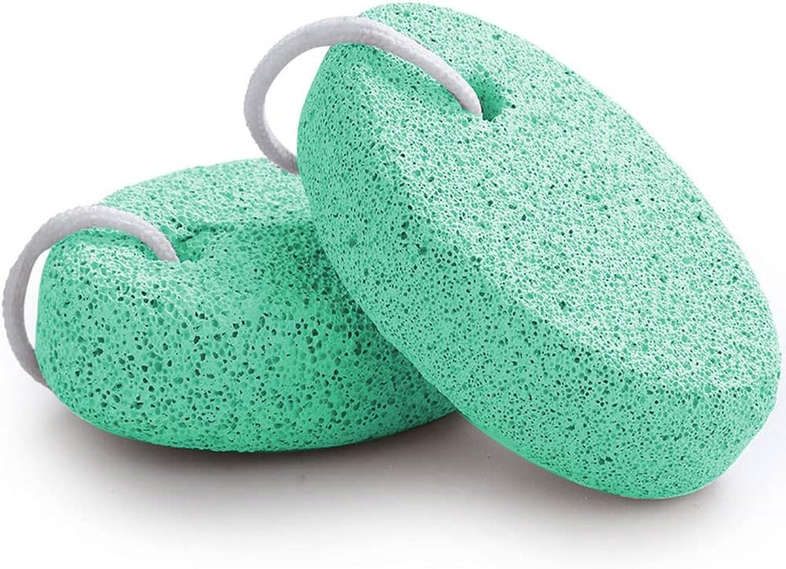 Natural Foot Pumice Stone for Feet,  2-Pack Lava Pedicure Tools Hard Skin Callus Remover for Feet and Hands - White&Red