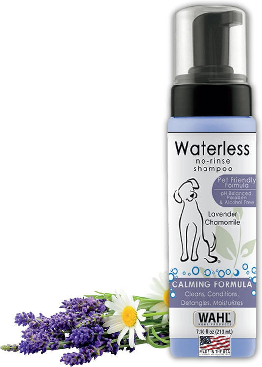 USA Pet Friendly Waterless No Rinse Shampoo for Animals – Lavender & Chamomile for Cleaning, Conditioning, Detangling, & Moisturizing Dogs & Cats – 7.1 Oz - Model 820014A