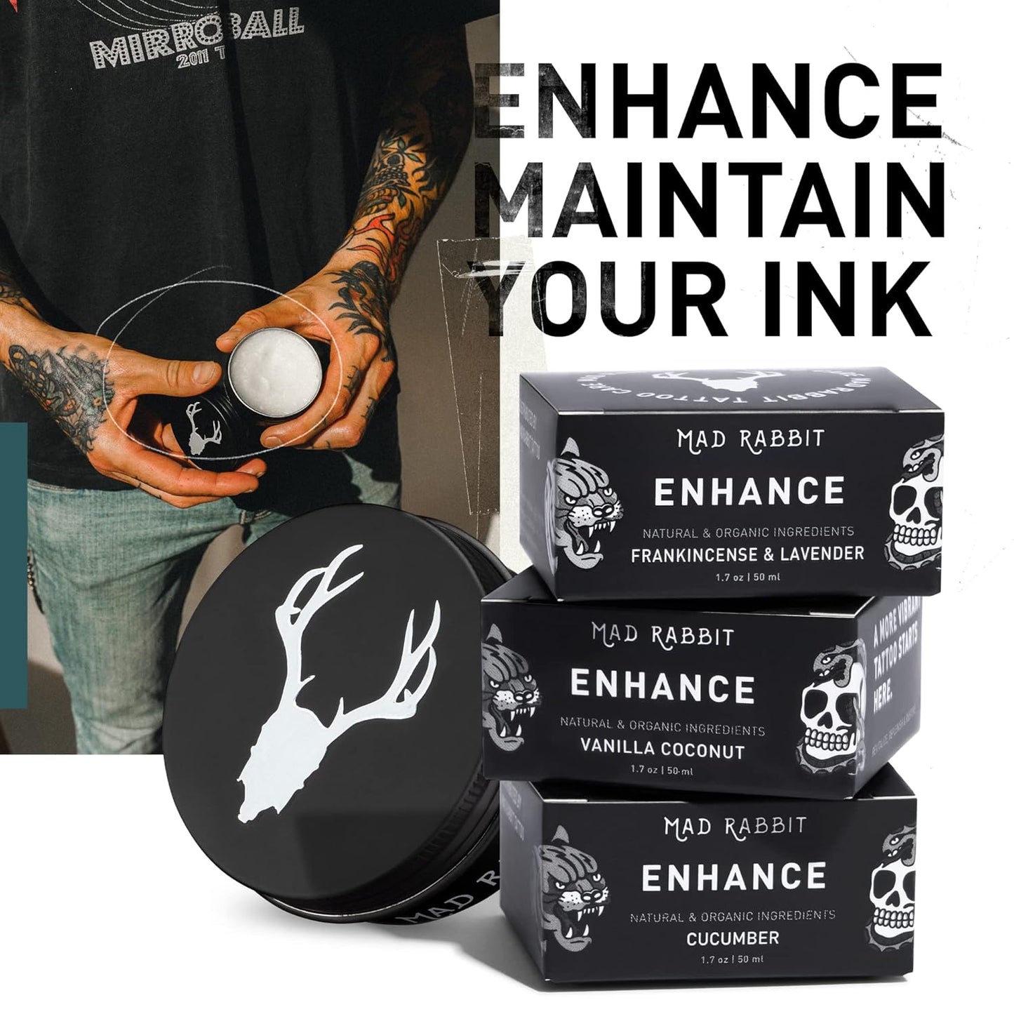 Tattoo Balm & Aftercare Cream- Color Enhancement That Revives Old Tattoos, Hydrates New Tattoos, Made with Clean Ingredients + Petroleum Free, Daily Tattoo Lotion Moisturizer & Brightener