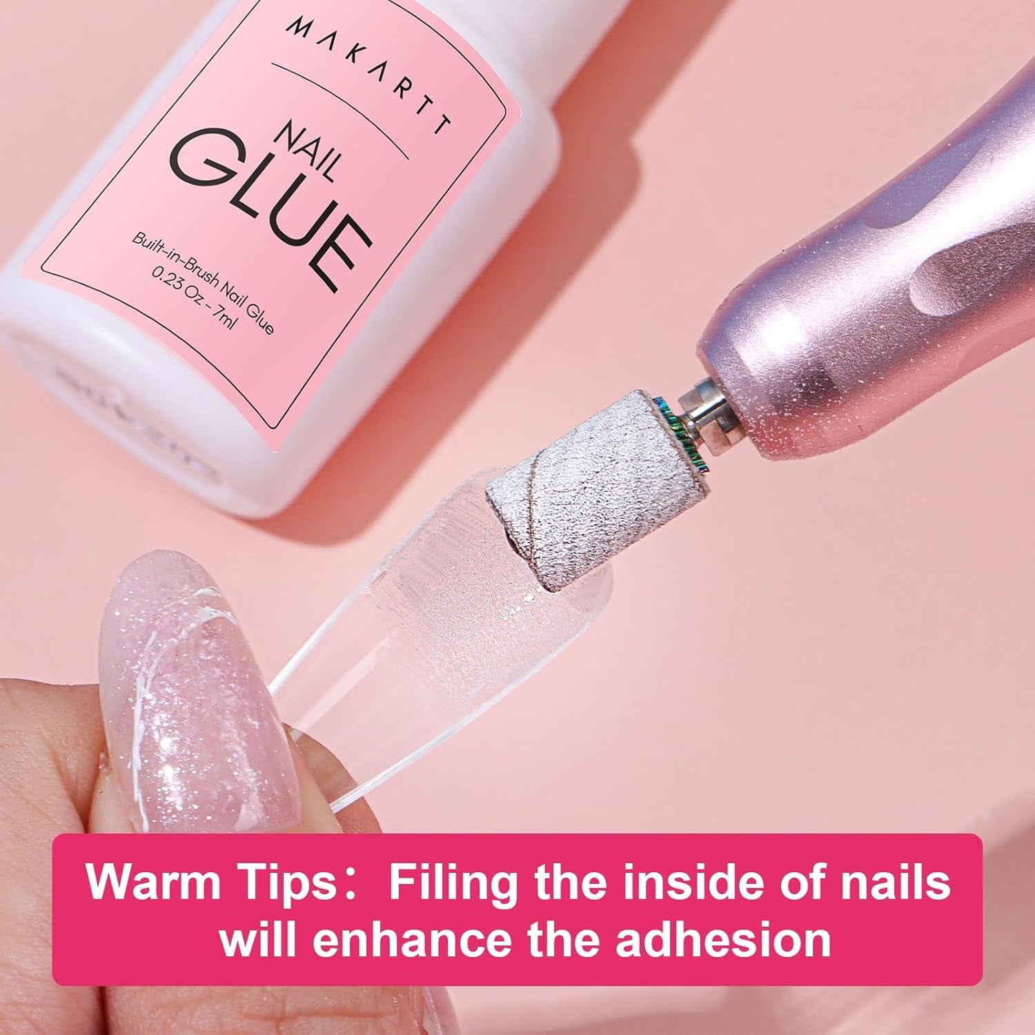 Super Strong Nail Glue for Press on Nails: Acrylic Nail Tips-Fake Nails-Salon Quality Brush on Nail Glue-Easy Application Durable & Long-Lasting Glue False Nails