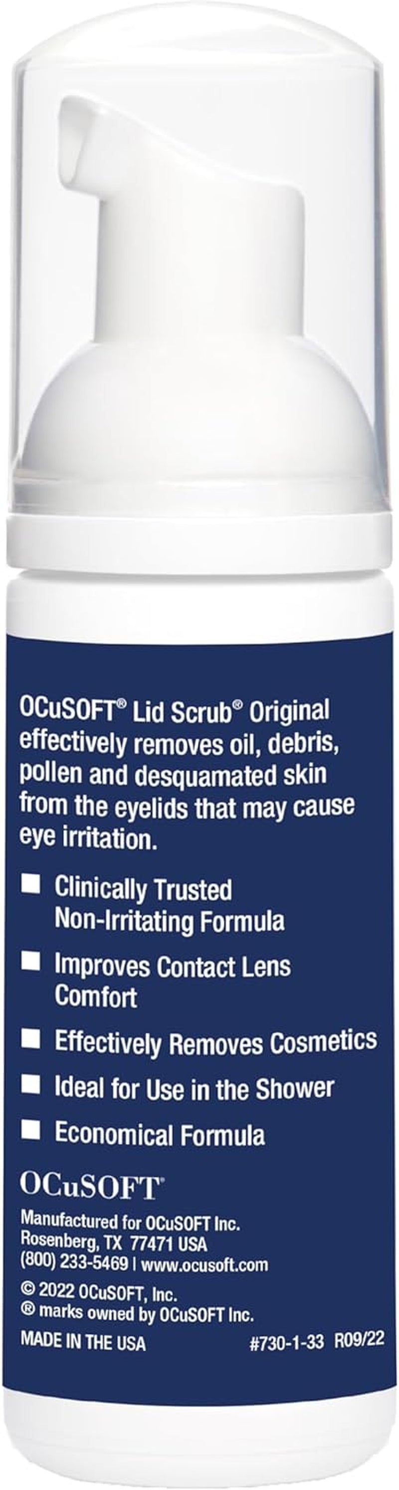 Original Foaming Eyelid Cleanser - Mild Instant Foam to Remove Oil, Dust, Pollen & Makeup - 1.68 Fl Oz