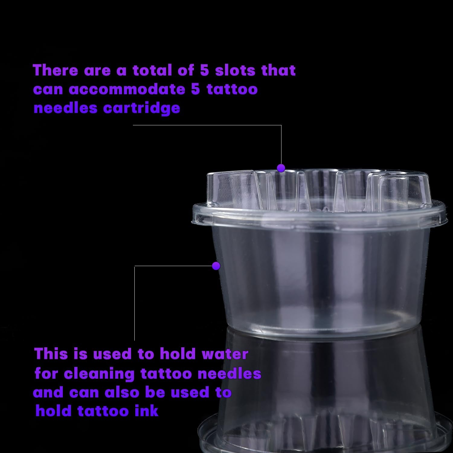 20PCS Hive Cups Tattoo Cartridge Needle Cup Holder Transparent Plastic Tattoo Needle Holder Disposable Ink Cleaning Cup Stand Tattoo Cartridge Tray Tattoo Supplies