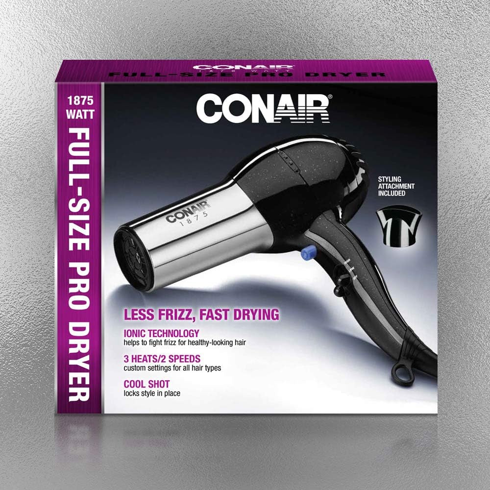 Hair Dryer, 1875W Full Size Hair Dryer with Ionic Conditioning, Blow Dryer