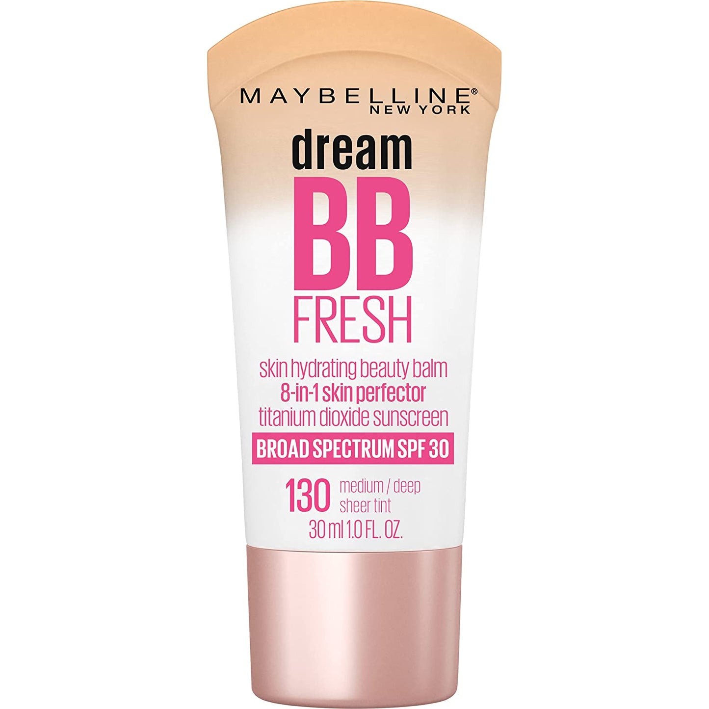 Dream Fresh Skin Hydrating BB Cream, 8-In-1 Skin Perfecting Beauty Balm with Broad Spectrum SPF 30, Sheer Tint Coverage, Oil-Free, Light, 1 Fl Oz