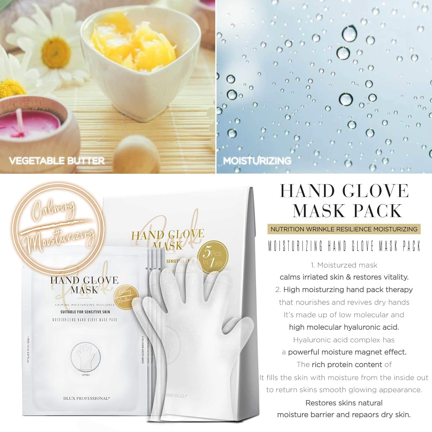 Hand Masks - Moisturizing Fragrant Hand Mask Gloves, Protein Rich Moisturizing Gloves for Dry Skin, Single Use