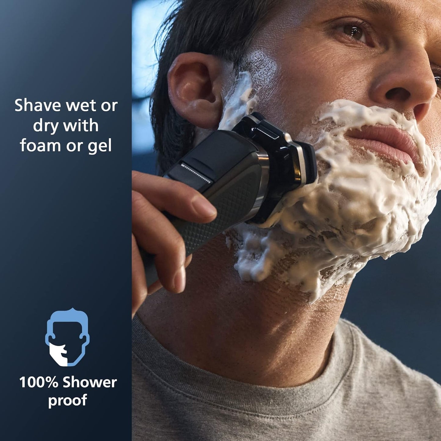 Shaver 7300, Rechargeable Wet & Dry Electric Shaver with Senseiq Technology, Pop-Up Trimmer, Charging Stand, Click-On Nose Trimmer, & Travel Case, S7887/92