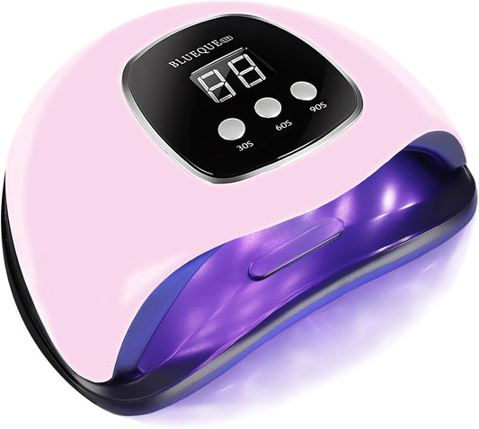 UV Light for Nails, 48W UV LED Nail Lamp for Gel Polish, Fast Nail Dryer with Automatic Sensor, 3 Timer Setting, Small and Portable, LED Nail Light for Fingernail and Toenail Nail