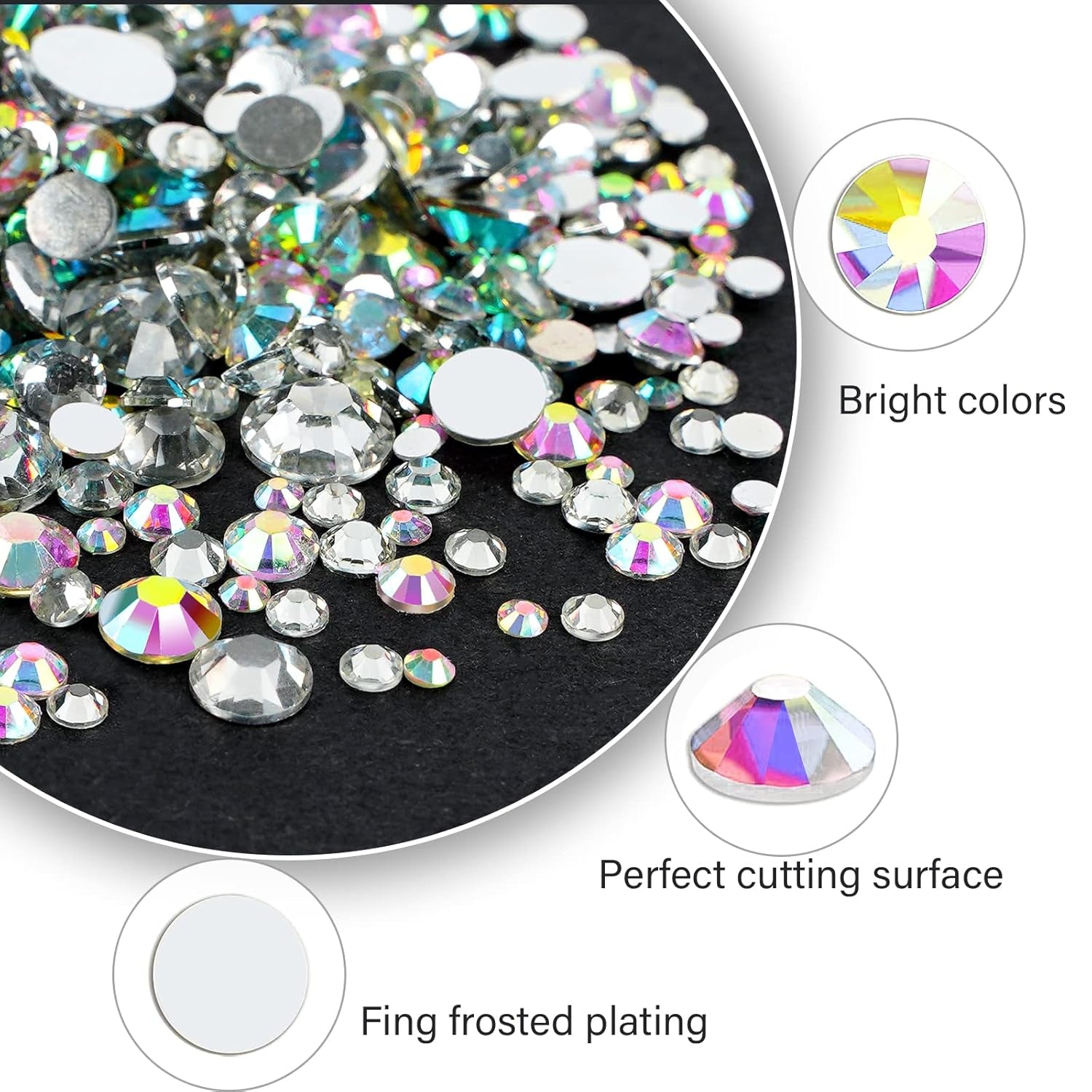 2784PCS Rhinestones Crystal AB Rhinestones for Nail with 5Pcs 3Ml B7000 Jewelry Glue and Pick up Tweezers and Nail Rhinestone Picker, Nail Art Tools,Stocking Stuffers Gifts for Women